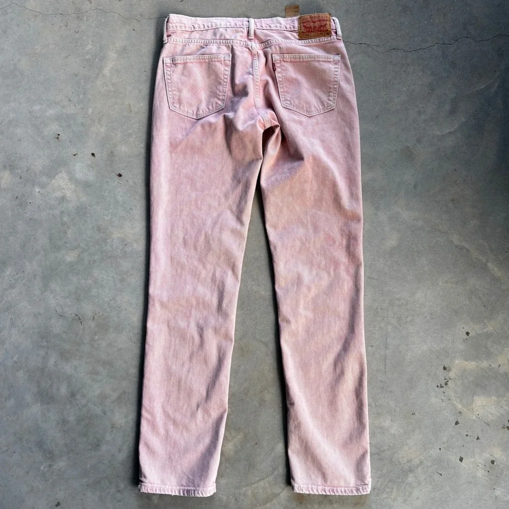 Levis 511 Slim Fit Pink Acid Wash Denim Jeans Mens 36x36 Grunge Casual Colorful